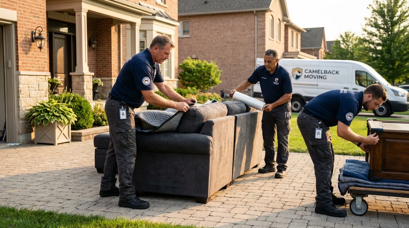 Large estate moving crew wrapping furniture in Mound Bayou, MS