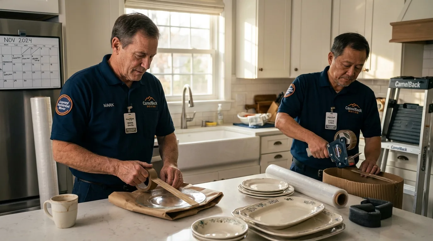 Professional crew packing kitchen dishware in Mound Bayou, MS